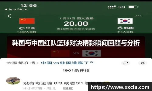 韩国与中国红队篮球对决精彩瞬间回顾与分析